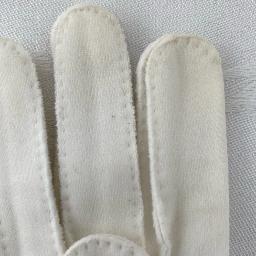 Vintage Beaded Gloves Hand Sewn in Philippines American Made Fabric Small